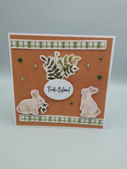 Frühlingshaftes Osterfest: Handgemachte Karte mit Häschen